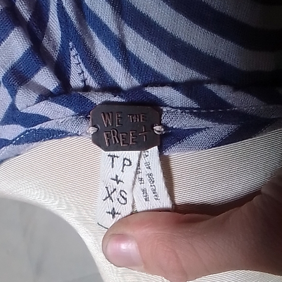 Beautiful blue and white striped blouse by We The Free - Picture 4 of 4